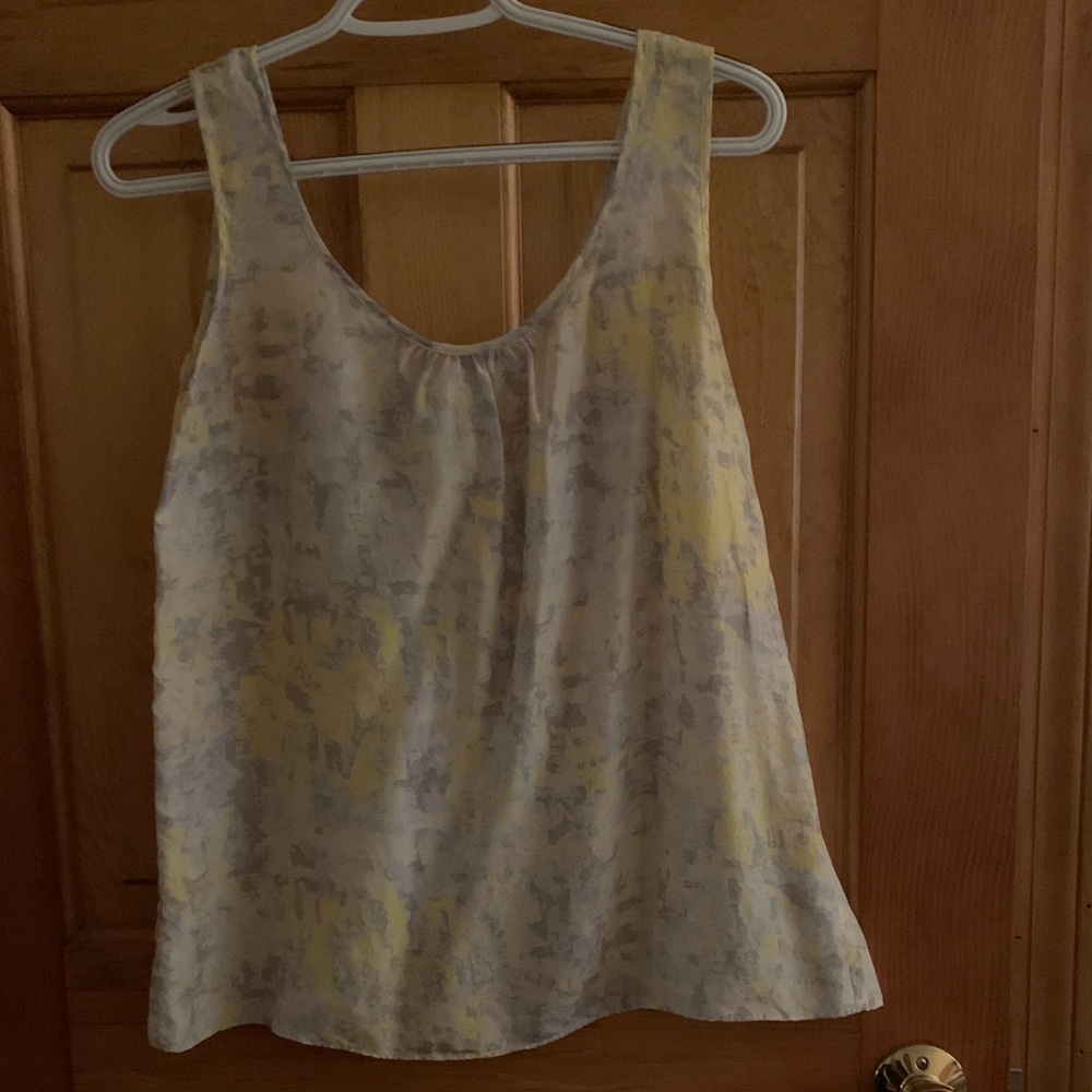 CAbi Abstract Yellow and Gray Tank Top